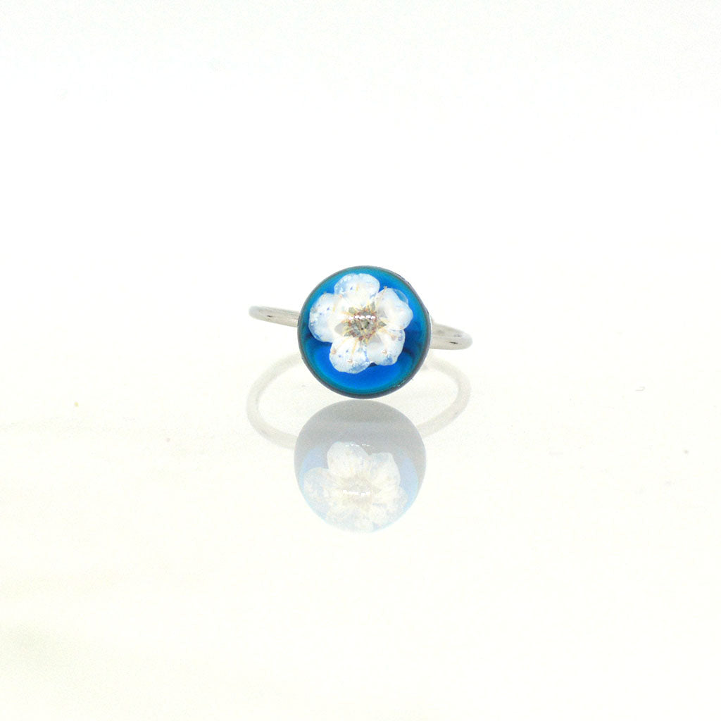 Mother-of-Pearl and Blue Enamel Flower Ring in 18kt Gold Over Sterling |  Ross-Simons